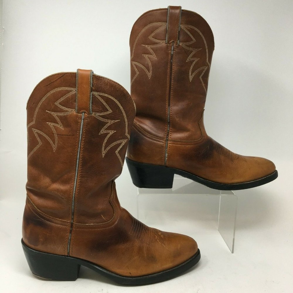 Durango Western Cowboy Boots Womens 9 EE Brown Leather Mid Calf Pull On TR762